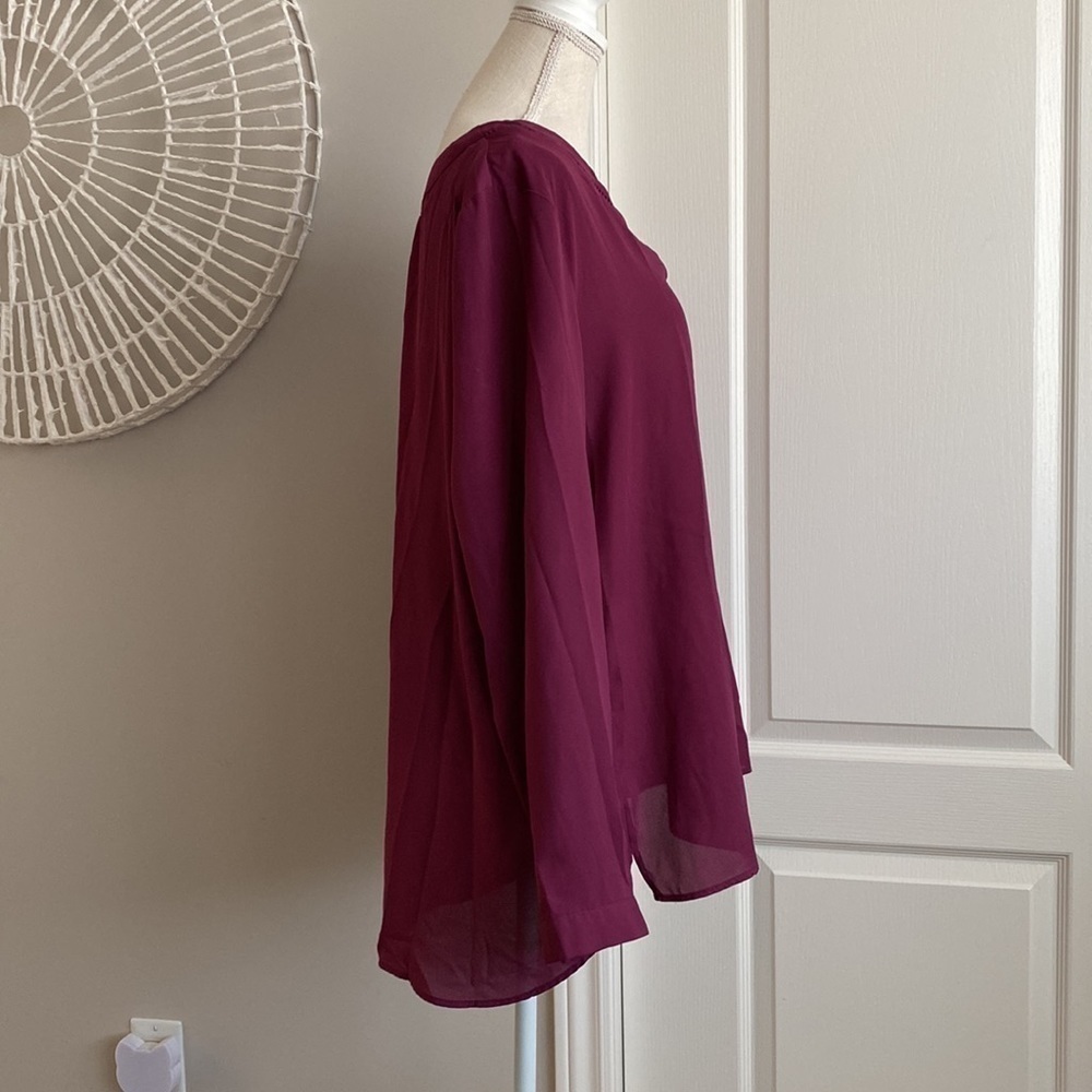 Ricki's - Pretty Plum Purple V-Neck Blouse - Picture 2 of 8